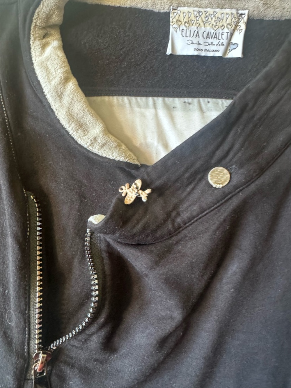 Elisa Cavaletti Lace Embellished Beads L Embroidery Pullover Top Pockets Boho - Picture 5 of 16